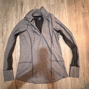 Champion Black and Gray Semi-Fitted Athletic Top